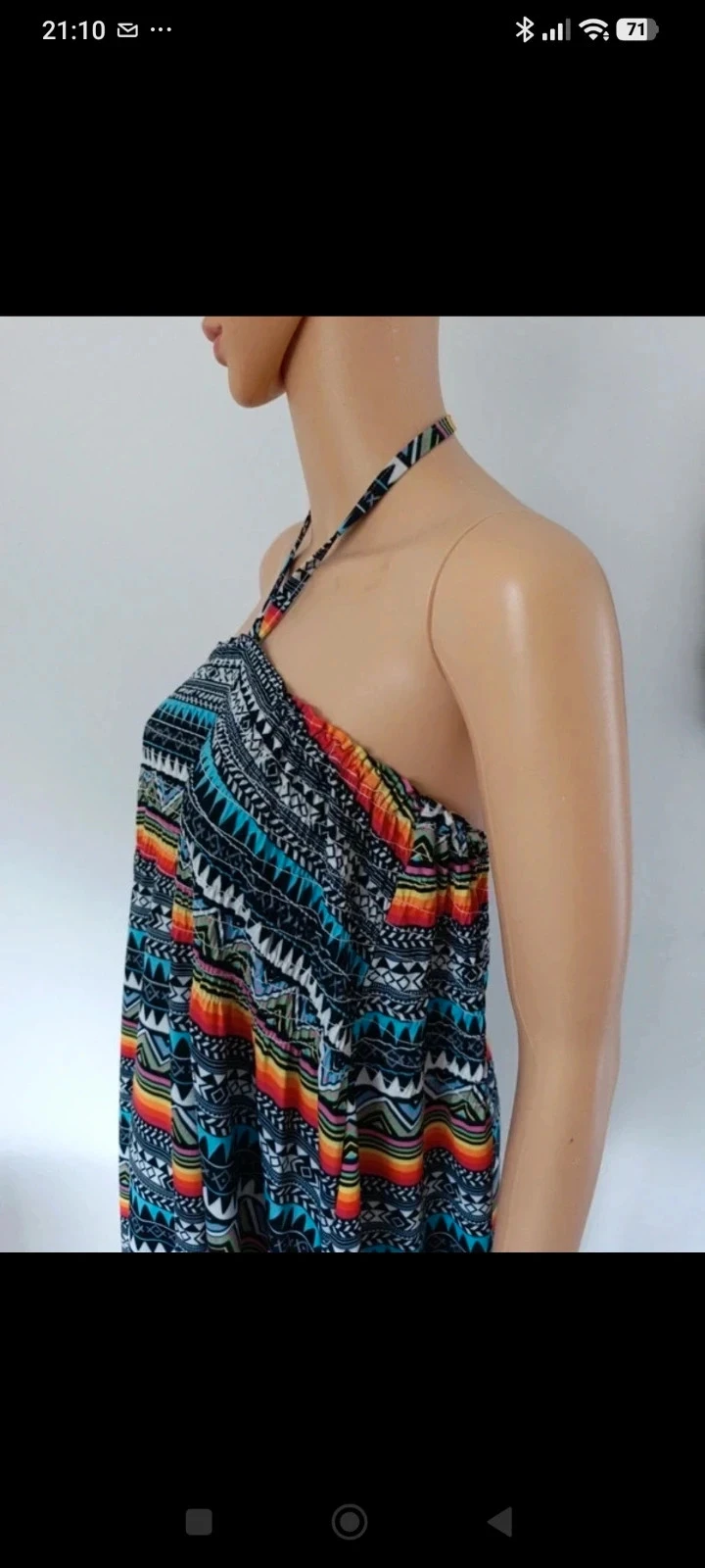 Vestido de verano de espalda descubierta con estampado étnico multicolor para mujer S/M – photo 9